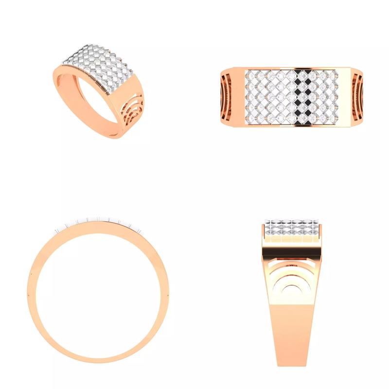 new style squar pron setting in gents ring