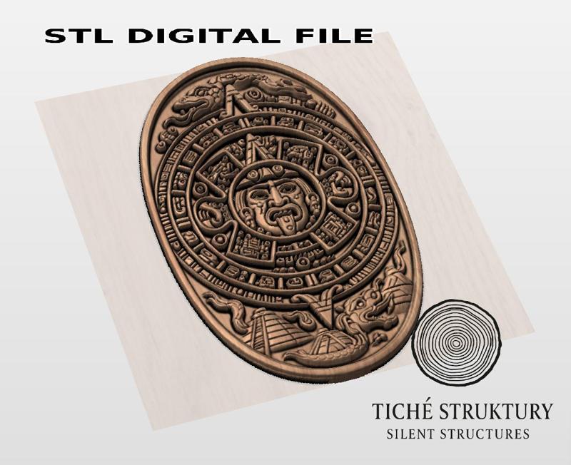 Aztec Sun Stone Calendar – Mesoamerican Style – 3D STL Model