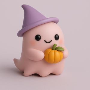 🎃👻 Kawaii Ghost Witch - Pumpkin Halloween 3D Printable Figure