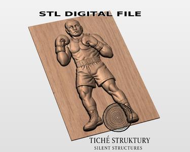 Boxer – Sports Bas Relief – 3D STL Model
