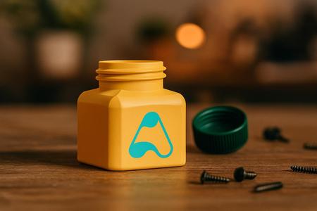 35x35mm square organizer jar compatible with soda caps