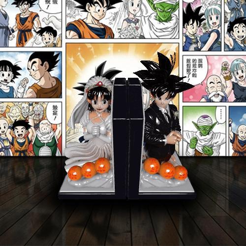 Goku and Chi-Chi in Love: 3D Printable Bookends | Decorate with Dragon Ball!