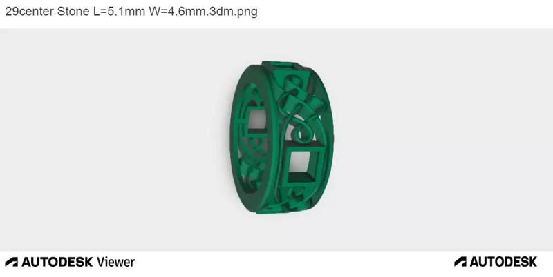 Modern Mens Square Stone Ring with Circular Band 3dmodel