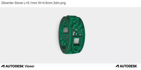 Modern Mens Square Stone Ring with Circular Band 3dmodel