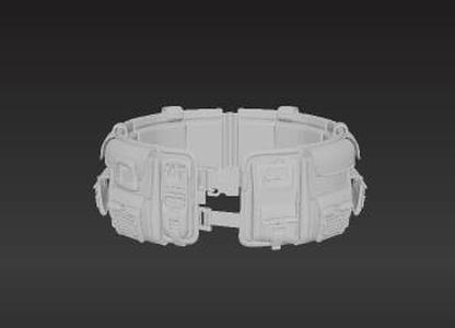 EXO1 Futuristic Tactical Belt System - Modular Sci-Fi Costume & Prop 3D Print Model
