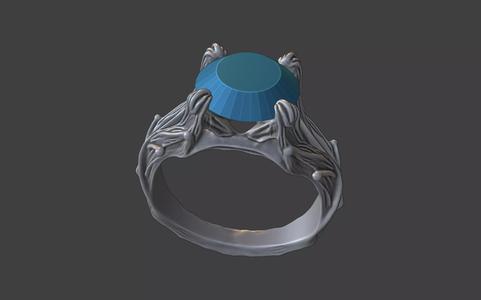 nature inspired branches silver gemstone ring