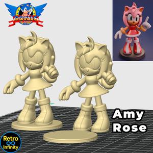 Amy Rose - Sonic 3D figure Retro Infinity style (90mm) : vinyl collectible