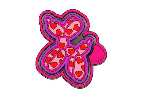 Balloon Dog with little Hearts