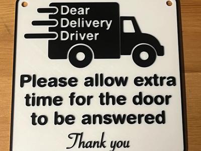 delivery driver sign 