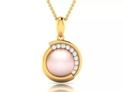 Women pearl pendant 3dm render detail