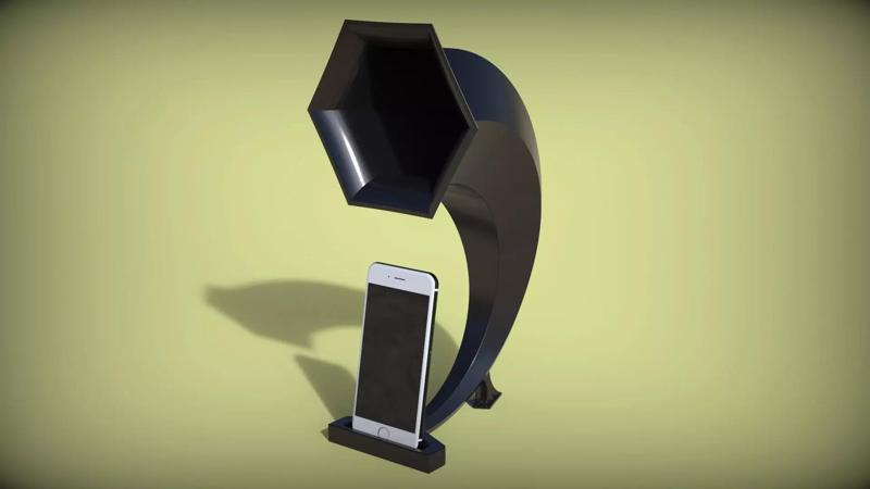 Passive Speaker gramophone design for phone