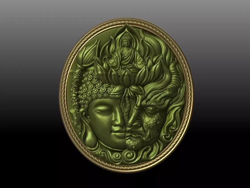 Buddha and Demon pendant