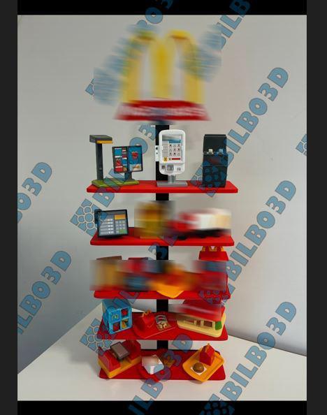 Display stand for hamburger cooking figures