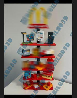 Display stand for hamburger cooking figures