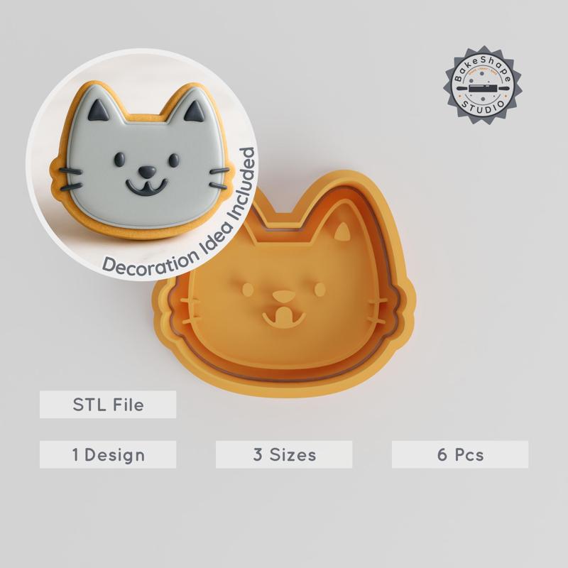 Naughty Face Cookie Cutter & Stamp Set, Cute Funny Baking Tools, 3 Sizes S/M/L, 6 Pieces, Emotion & Feeling Designs