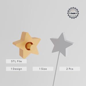 Star Cake Pop Mold Set, Celestial Star Design, Sky & Shining Star Shapes for Baking