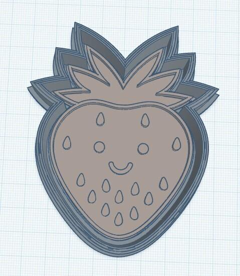 Strawberry Cookie Cutter - Smiley
