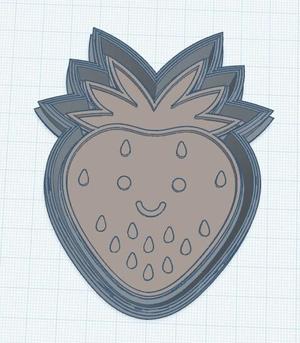 Strawberry Cookie Cutter - Smiley