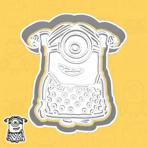Minions / Despicable Me cookie cutters - Minion (Stuart) dressed as a girl (style 14)