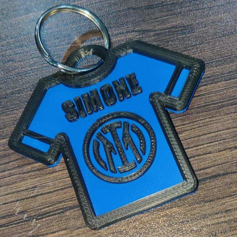 keychain customizable T-shirt Inter portachiavi personalizzabile