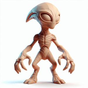 Alien Standing 3D Print – Sci-Fi Creature Figurine Model