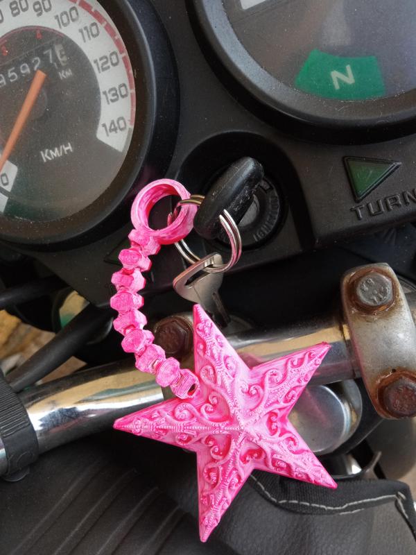 Christmas star printable keychain