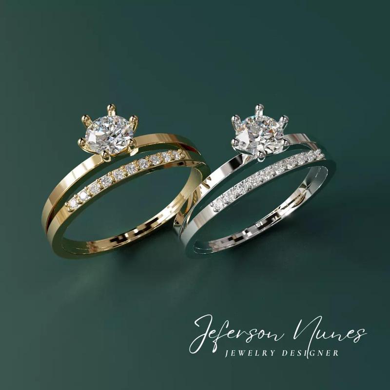 Ring Anel Solitario A1043