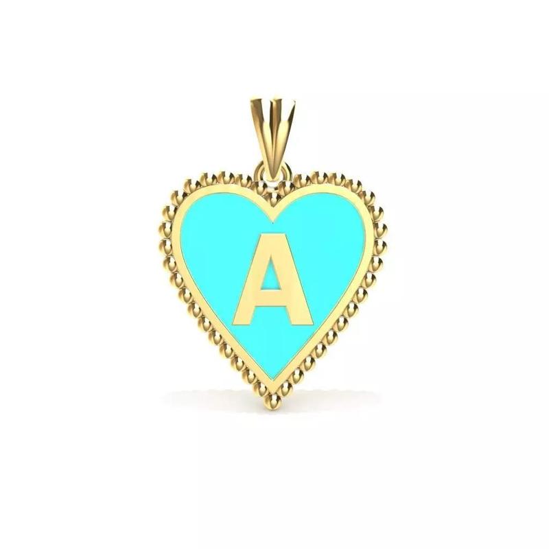 Enameled Heart Pendant