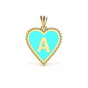 Enameled Heart Pendant