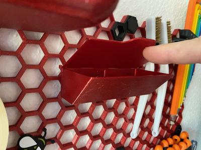 Segmented box with spout and lid for honeycomb storage wall system (HSW)