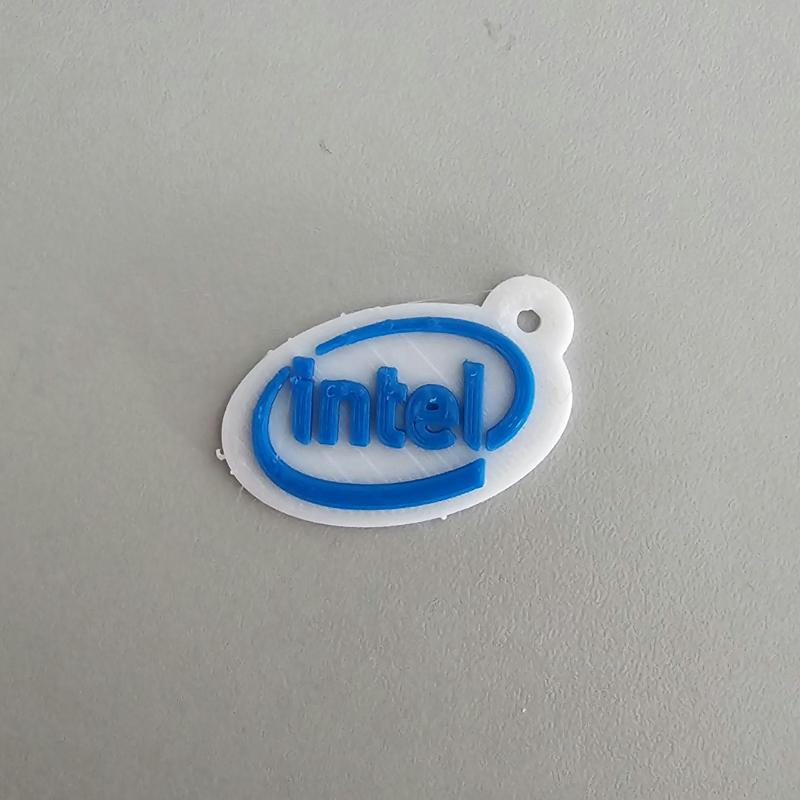 Intel logo and keychain