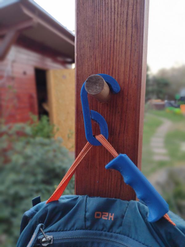 backpack hook sleek, but sturdy design