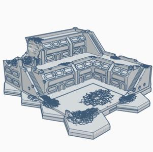Ruined Shopping Center with Hex Base SFRHB049