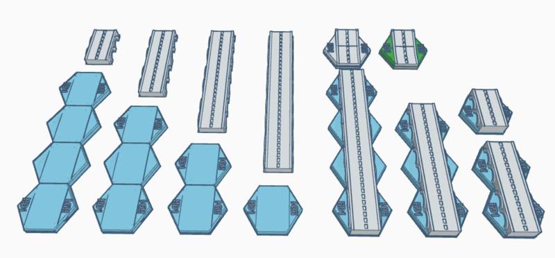 Road Bridge Set Hex Map Scale