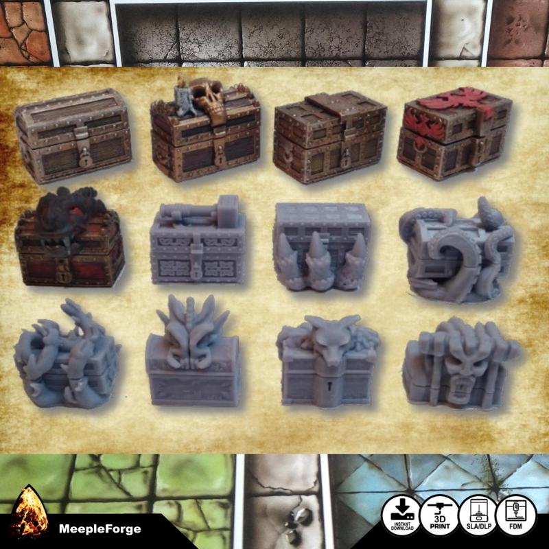 RPG / Adventure 3D Printable Treasure Chests