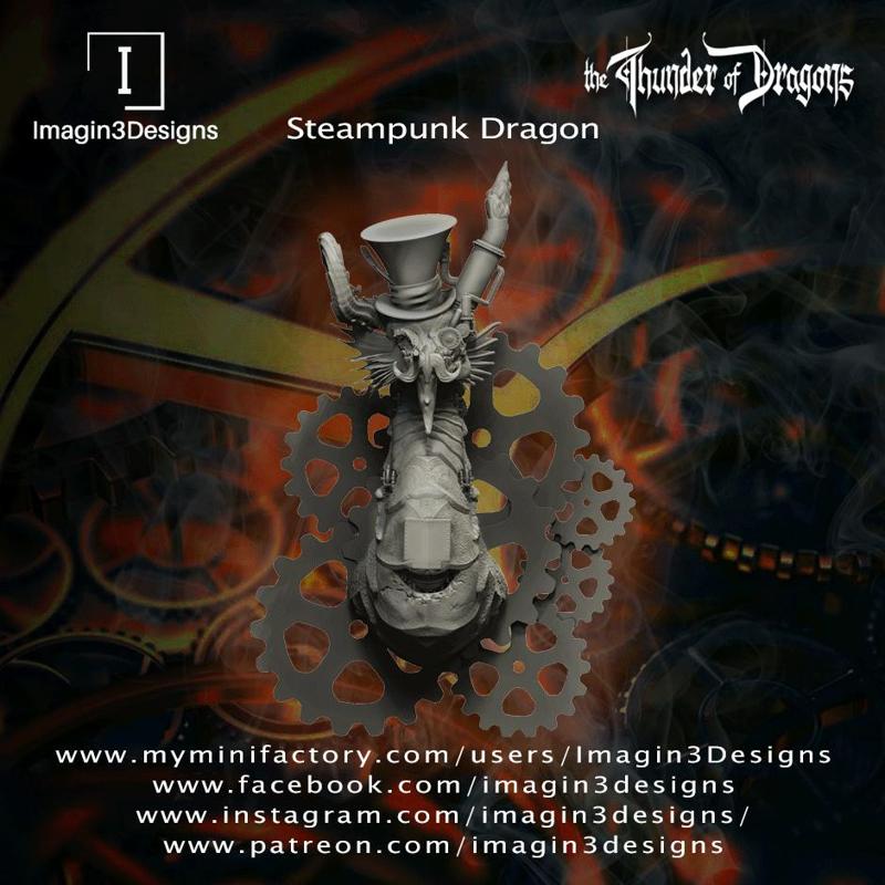 Pre-supported Steampunk Dragon
