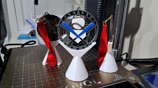 Medallion Award Stand with Ribbon Compartment