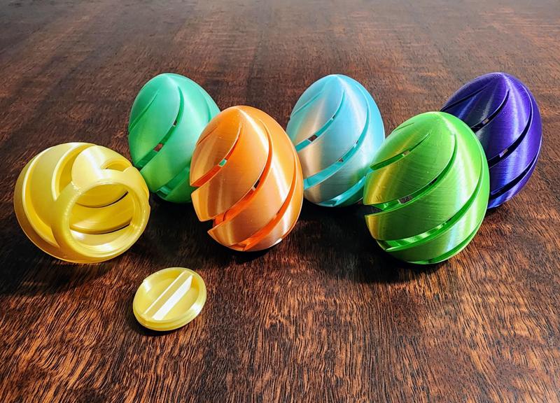 Easy Print Easter Egg - Swoop - with Screw Opening at Bottom for Fun sized Candy