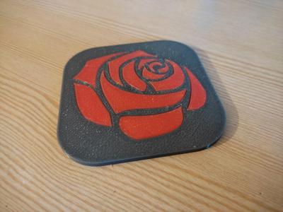 Rose drink coaster
