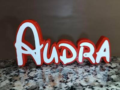 Disney Name Sign Audra Kid Room Wall Decor 3DART