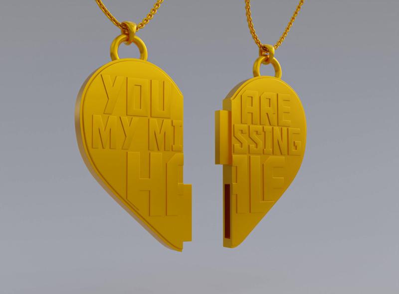 You Are My Missing Half Split Heart Pendants