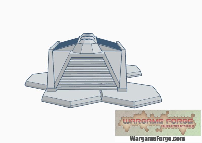 Military Building 8 with Hex Base Tank Garage MilHB008