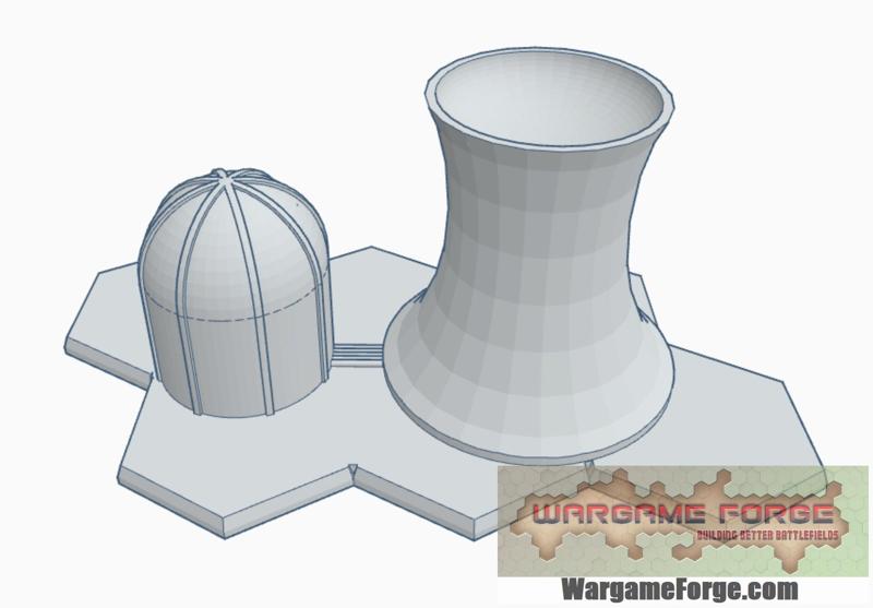 Modern Building 12 with Hex Base: Nuclear Power Plant MHB012