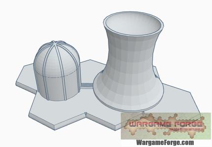 Modern Building 12 with Hex Base: Nuclear Power Plant MHB012