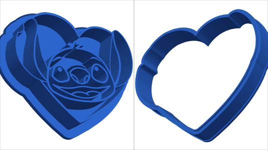 Stitch Love Cookie Cutter - Valentine's Day