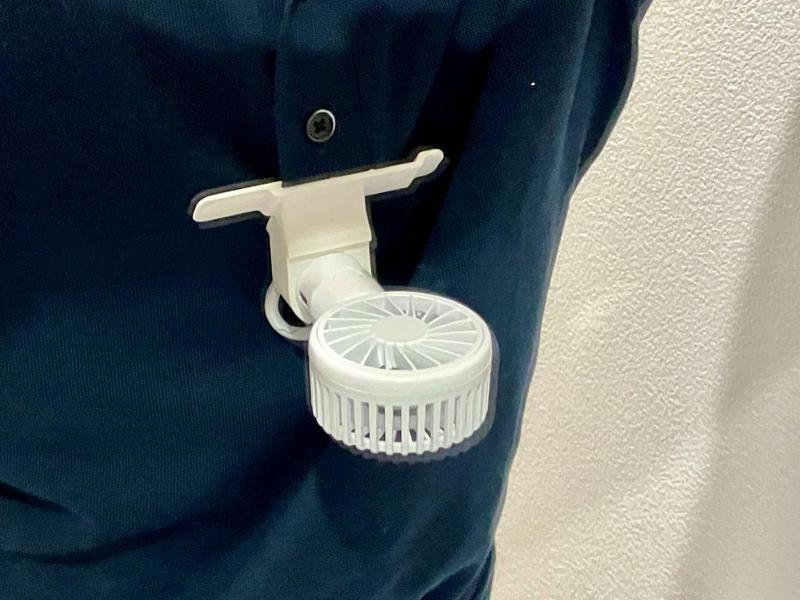 DAISO handheld fan attachment for polo shirt