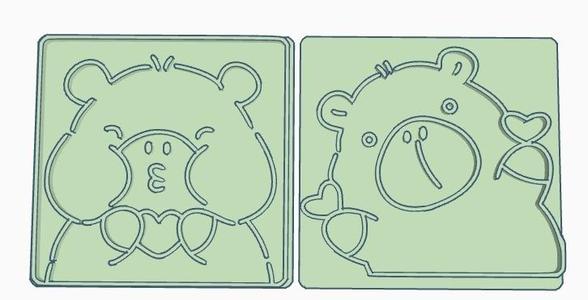 Valentine's day capybara cookie cutters