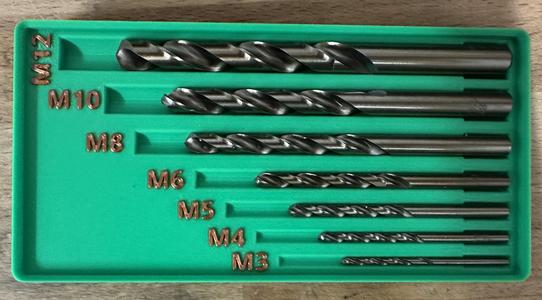 Gridfinity Box for Core Drill Set (M3–M12)