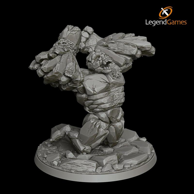 Stone Golem Elemental - Attacking pose hammer fist version - LegendGames