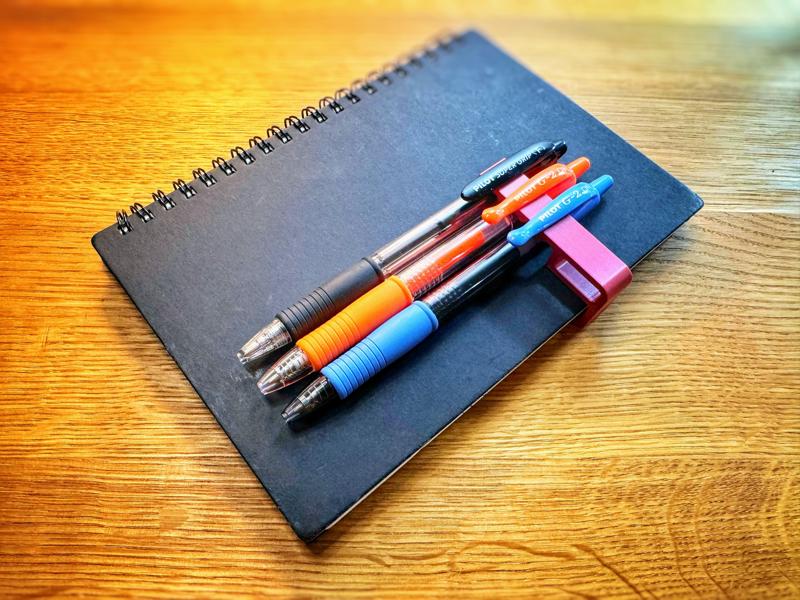 Pen clip for notebook (parametric)